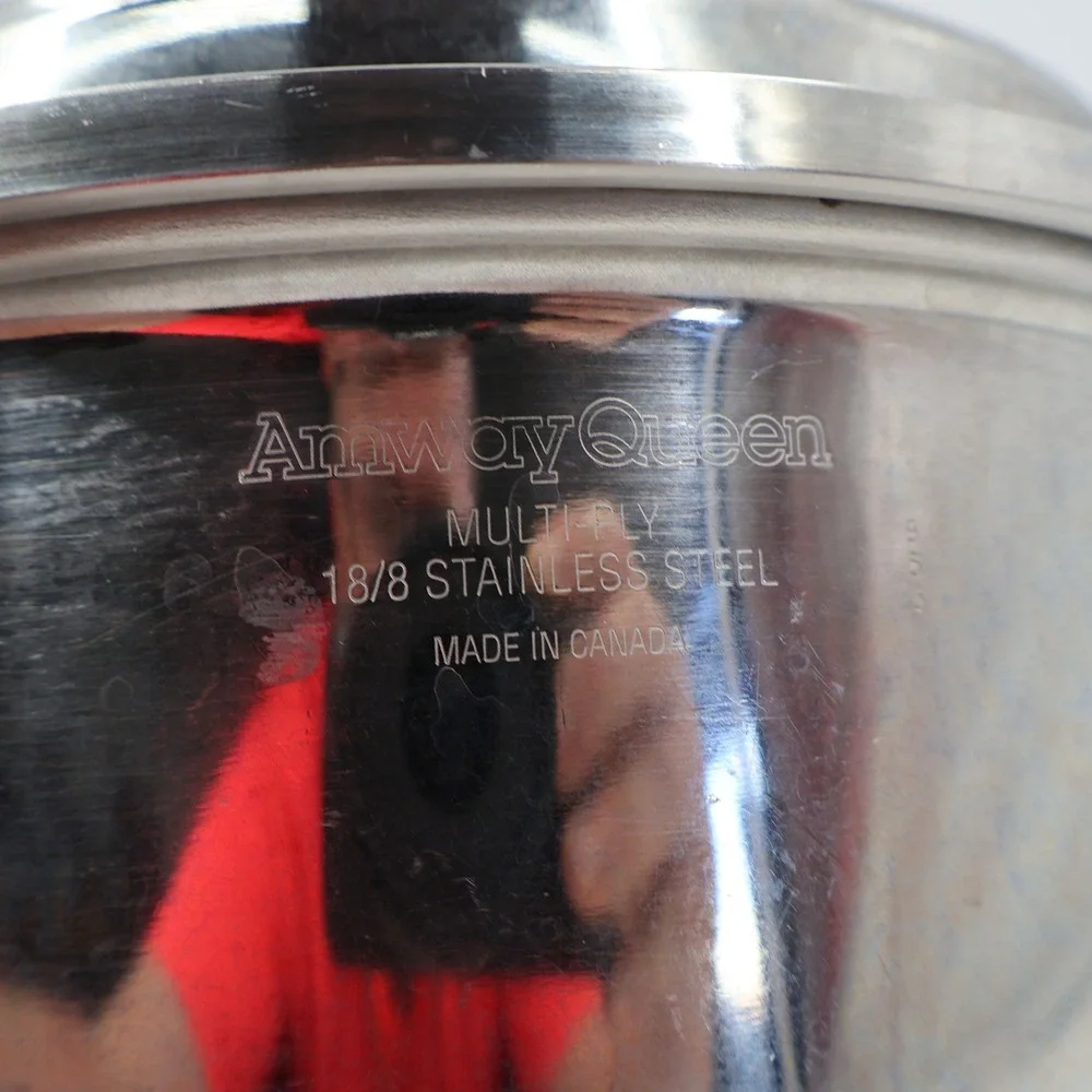 Amway Queen Saucepan Pot 18/8 Stainless Steel Multi-Ply Silver Made in Canada